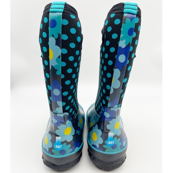 Bogs Flower Dots Winter Classic Boots 
# 71436-444
Youth 1 Blue Yellow Black - Picture 4 of 10